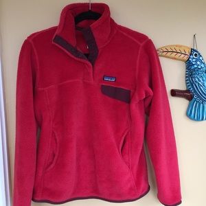 Patagonia re-tool snap-t fleece pullover red